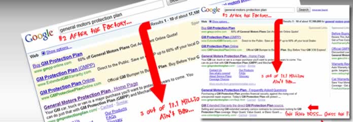 Whether organic or paid search results we can produce for your Auto Warranty campaign.